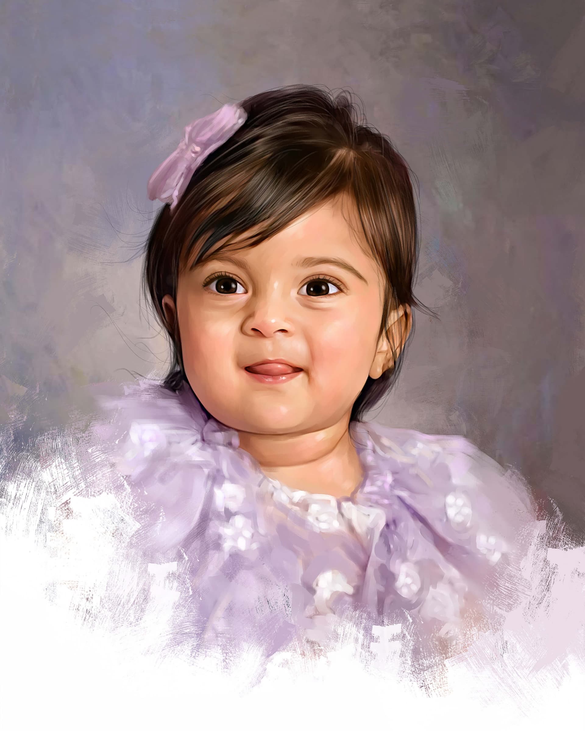 Smiling cute girl Digital Oil painting