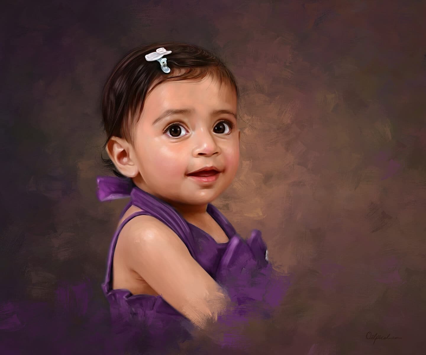 Kid Digital Portrait Painting by Oilpixel