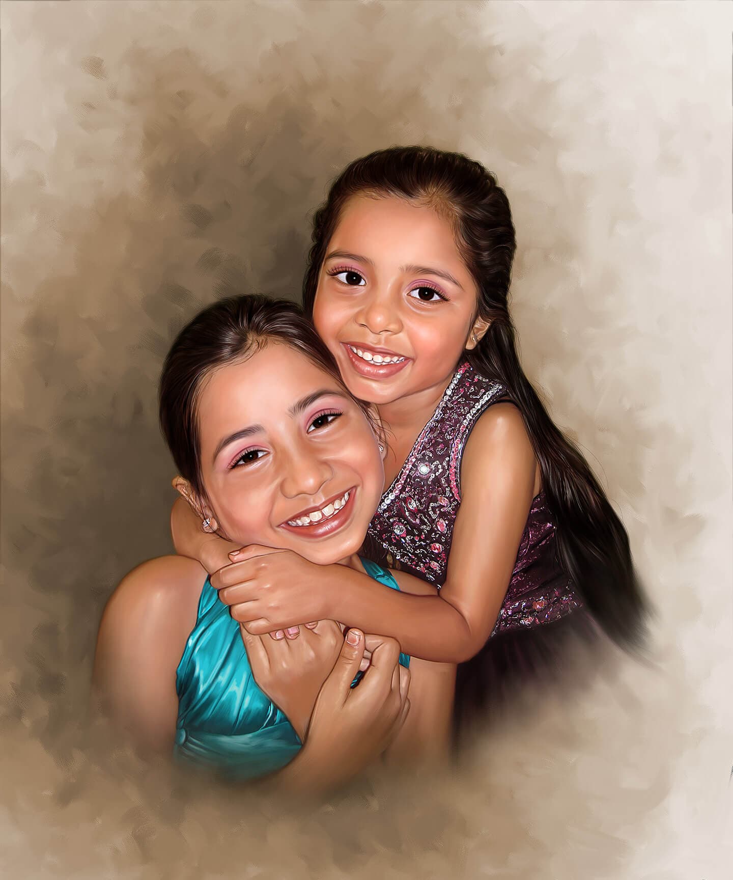 Child Digital Portrait Painting by Oilpixel