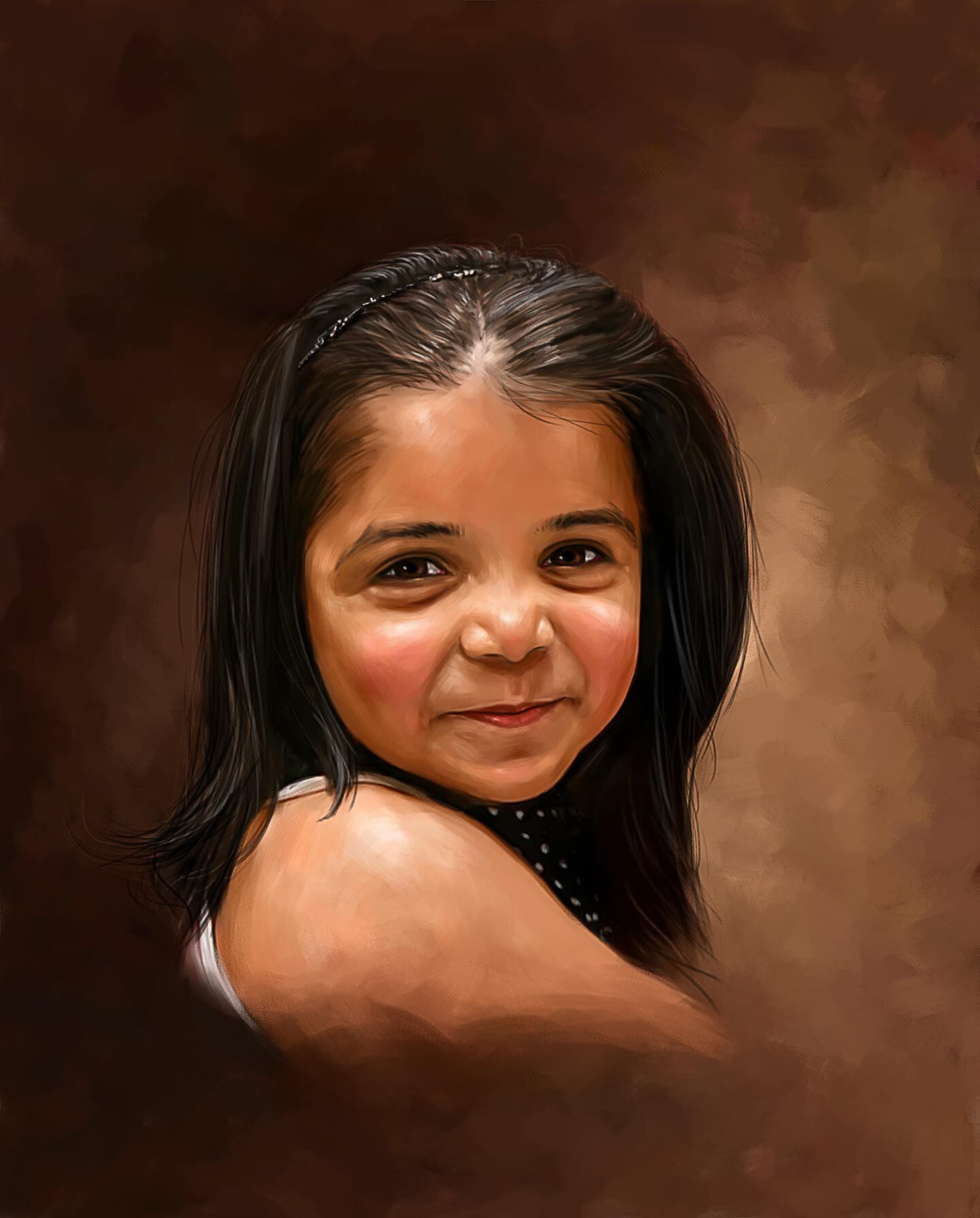 Kid Digital Portrait Painting by Oilpixel