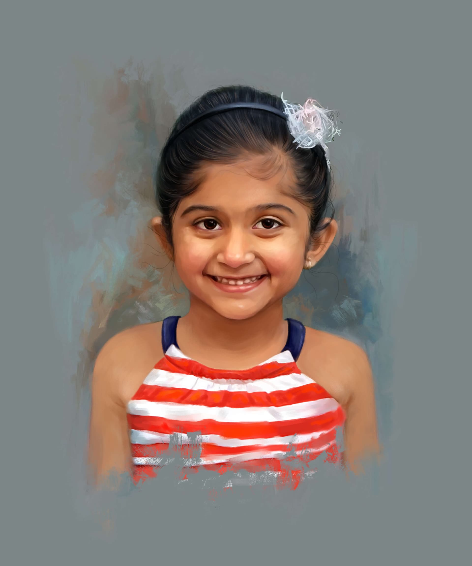 Kid Digital Portrait Painting by Oilpixel