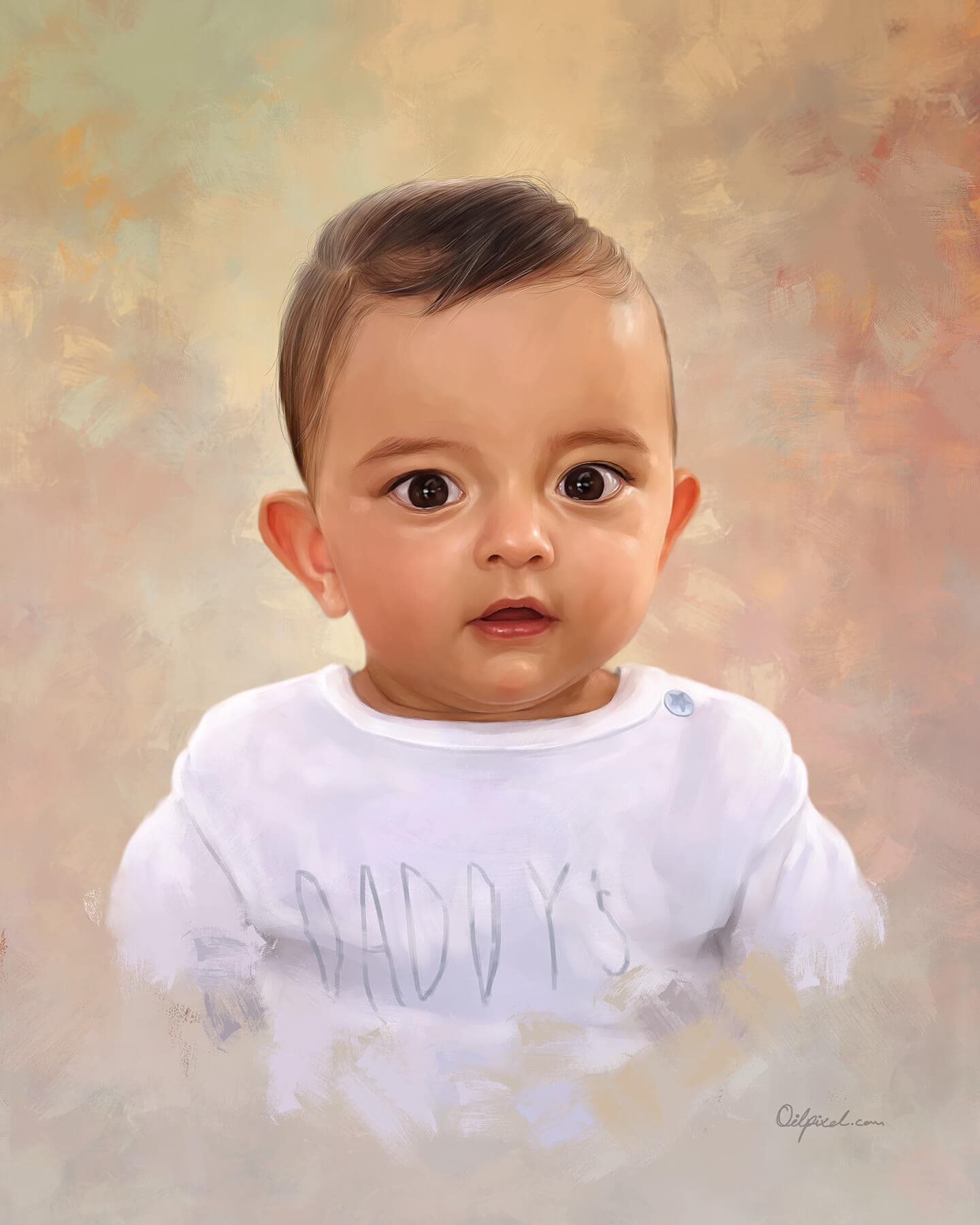 Small Kid Digital Portrait Painting by Oilpixel