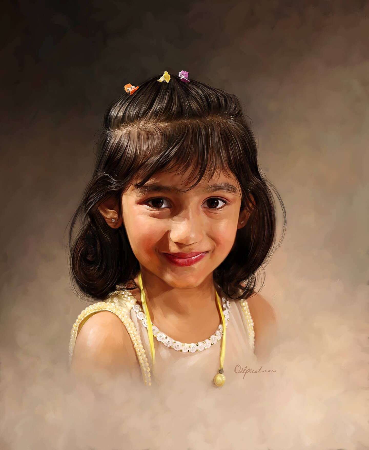 Kid Digital Portrait Painting by Oilpixel