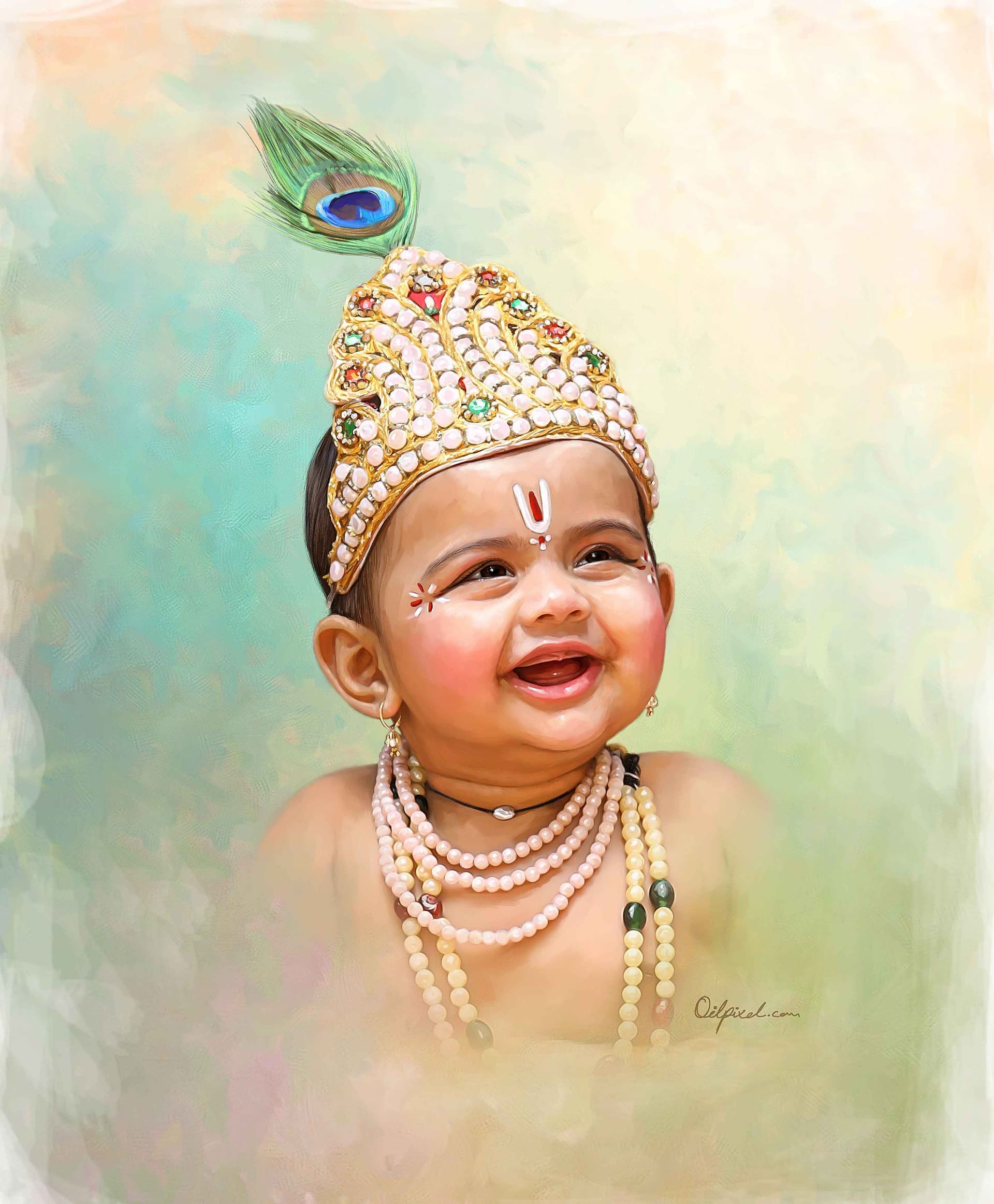 Small Kid Digital Portrait Painting by Oilpixel