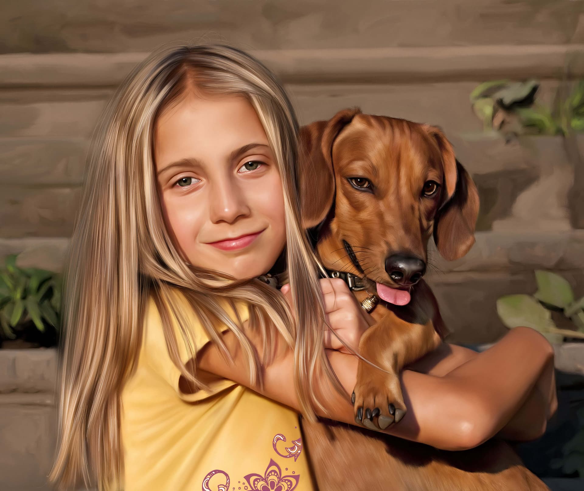 Kid Digital Portrait Painting by Oilpixel