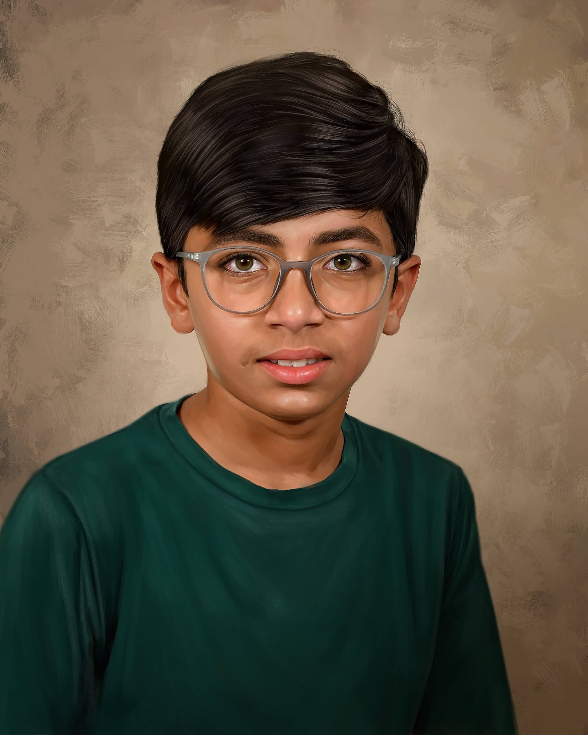 Child Digital Portrait Painting of Banti by Oilpixel