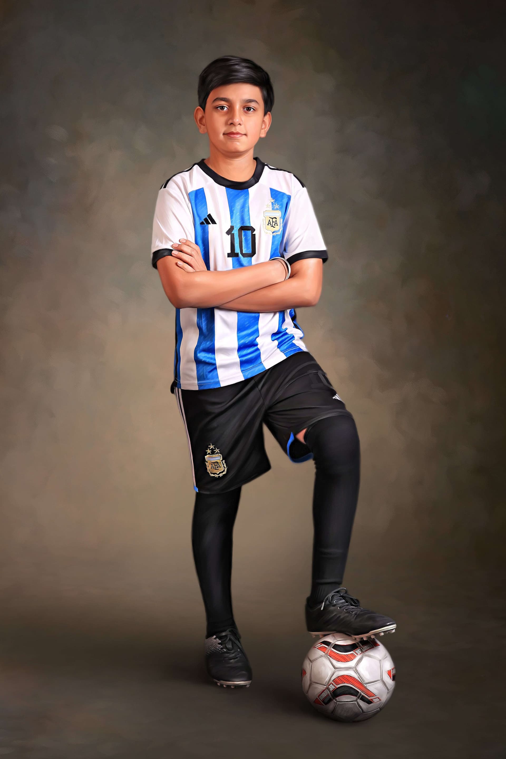 Child Digital Portrait Painting of Anupambhai by Oilpixel