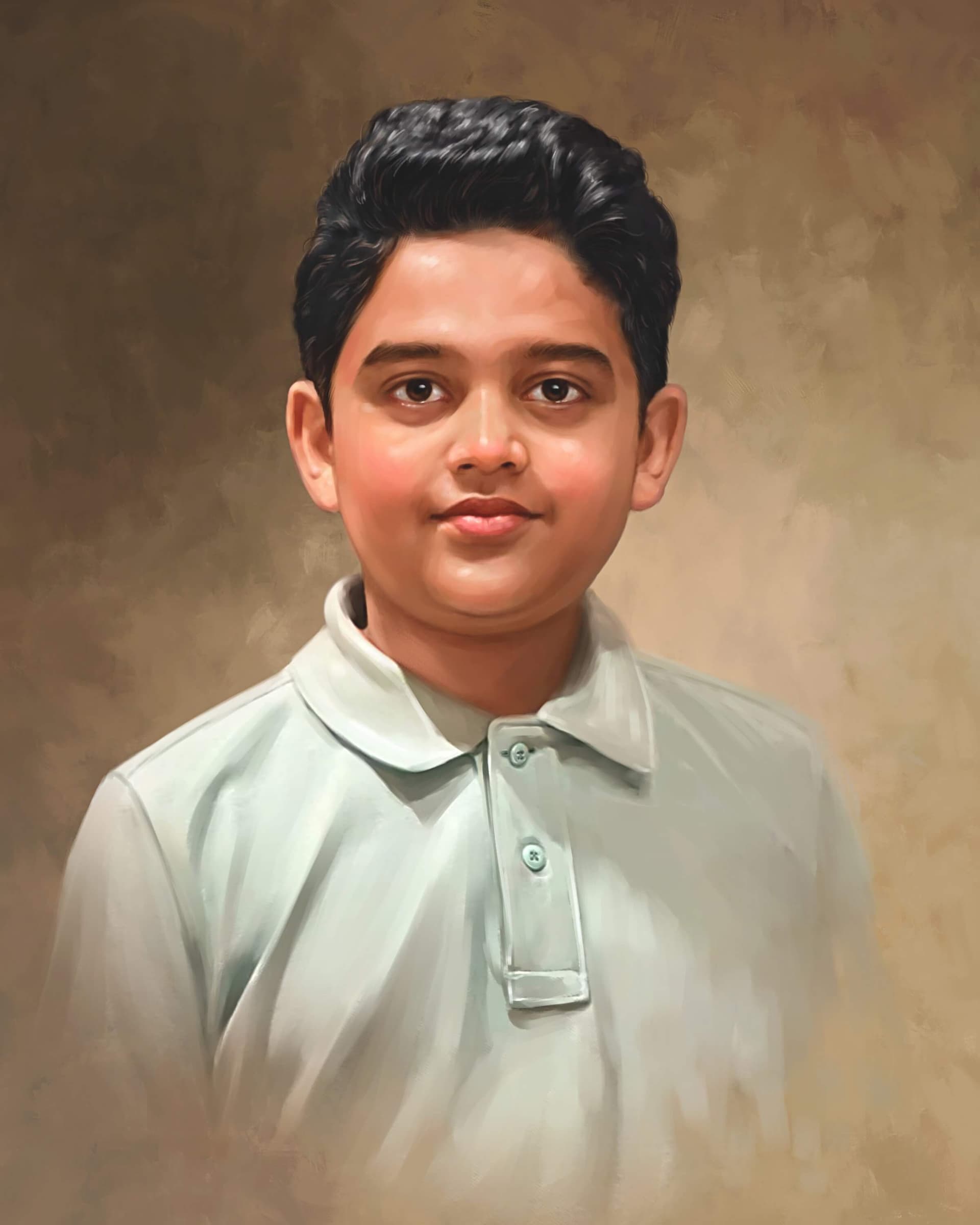 Child Digital Portrait Painting of Dr. Rohit Khokher by Oilpixel