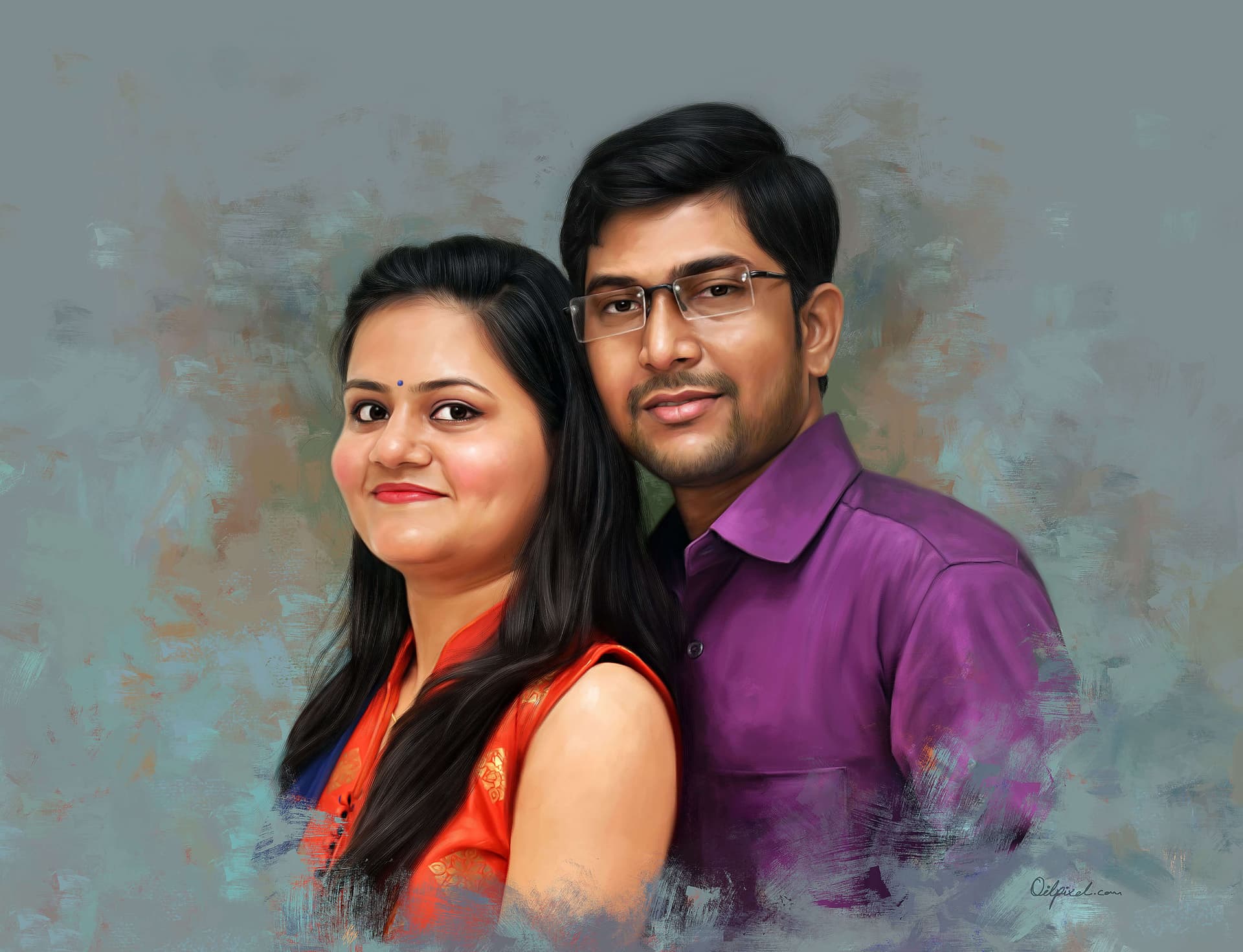 Couple Digital Painting by Oilpixel