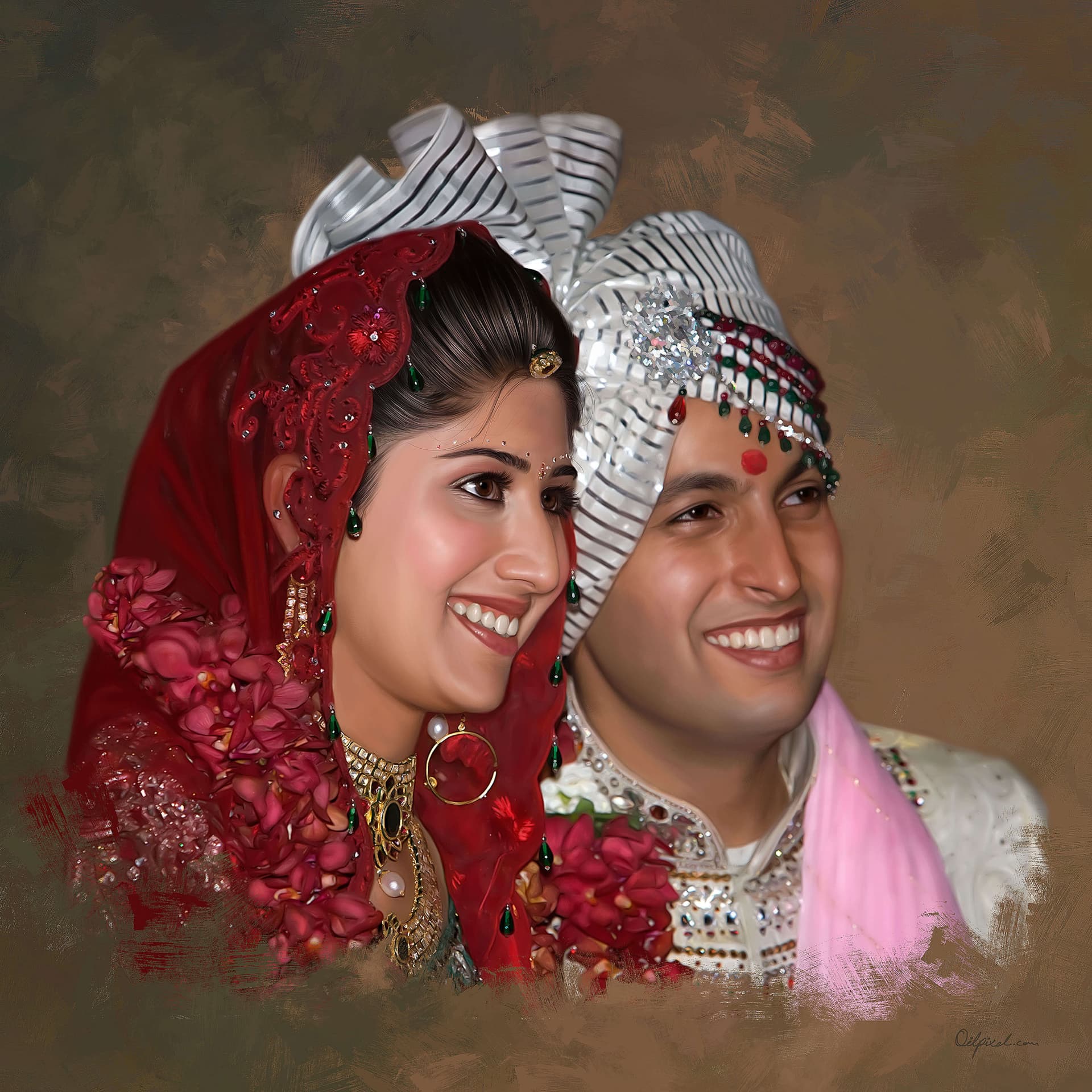 Couple Portrait Oil Painting | Special Gift | Oilpixel by Oilpixel