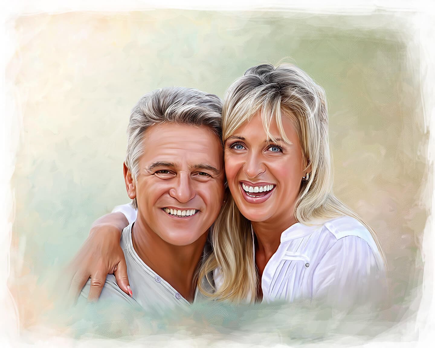 Smiling Couple Painting by Oilpixel