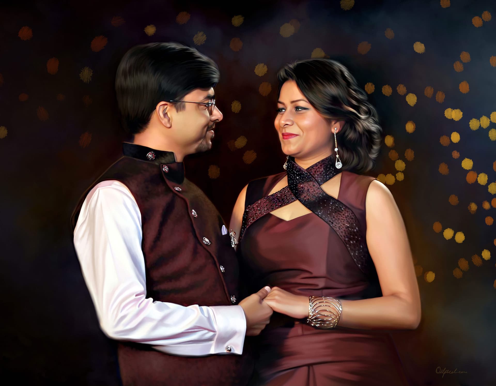 Wedding Couple Digital Painting by Oilpixel