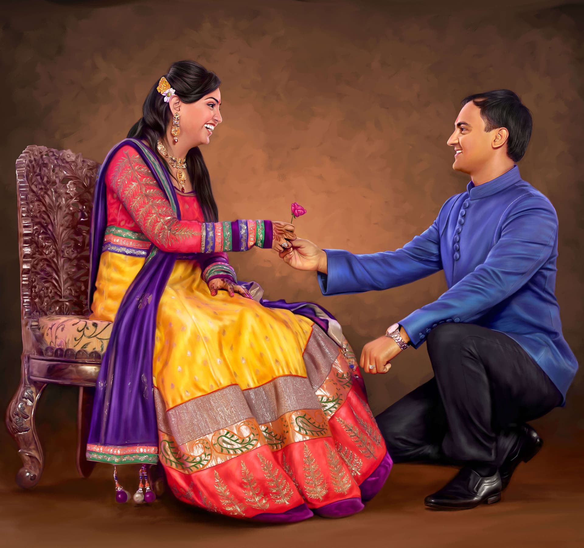 Ring Ceremony Painting by Oilpixel