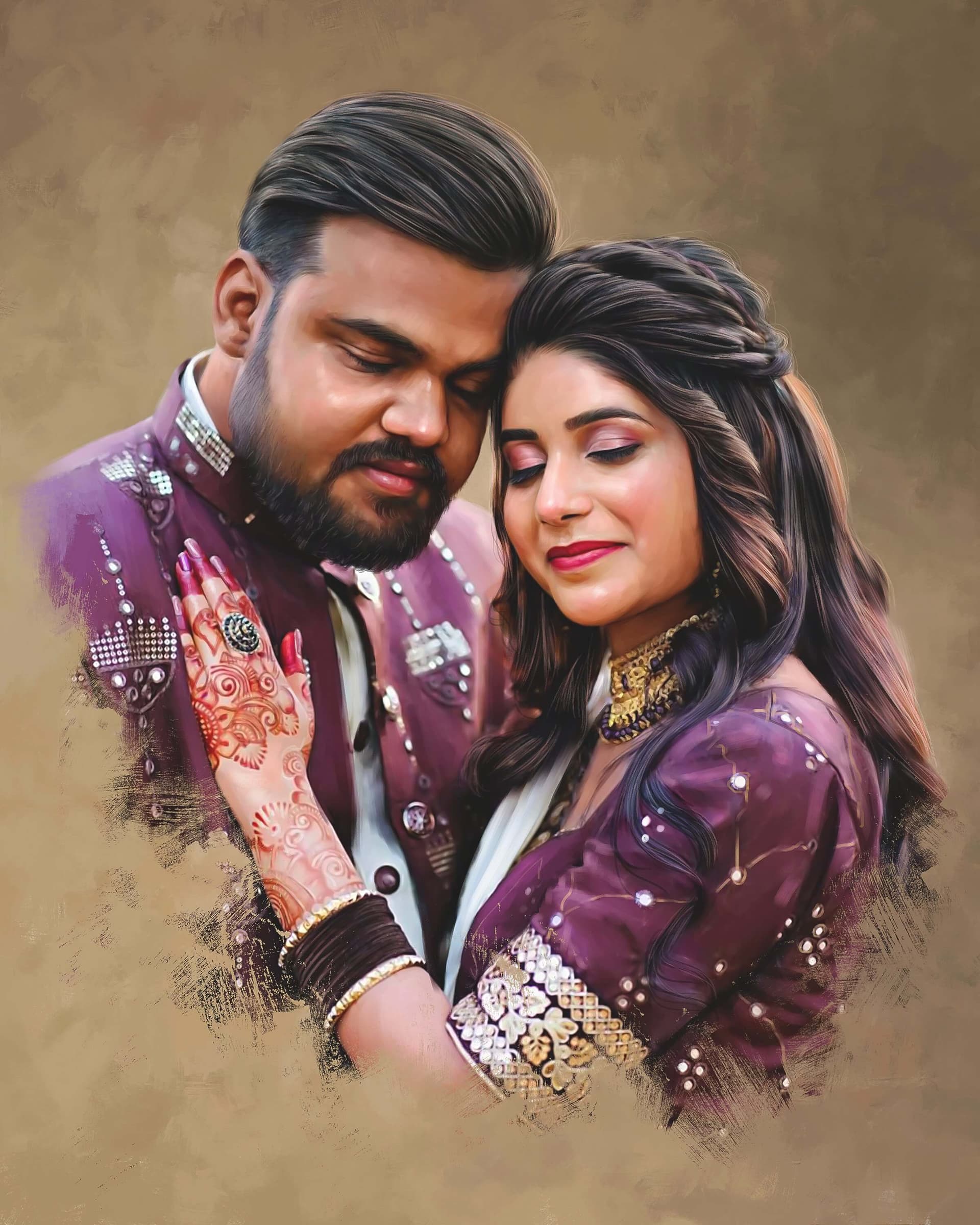 Couple Painting of Santoshbhai by Oilpixel