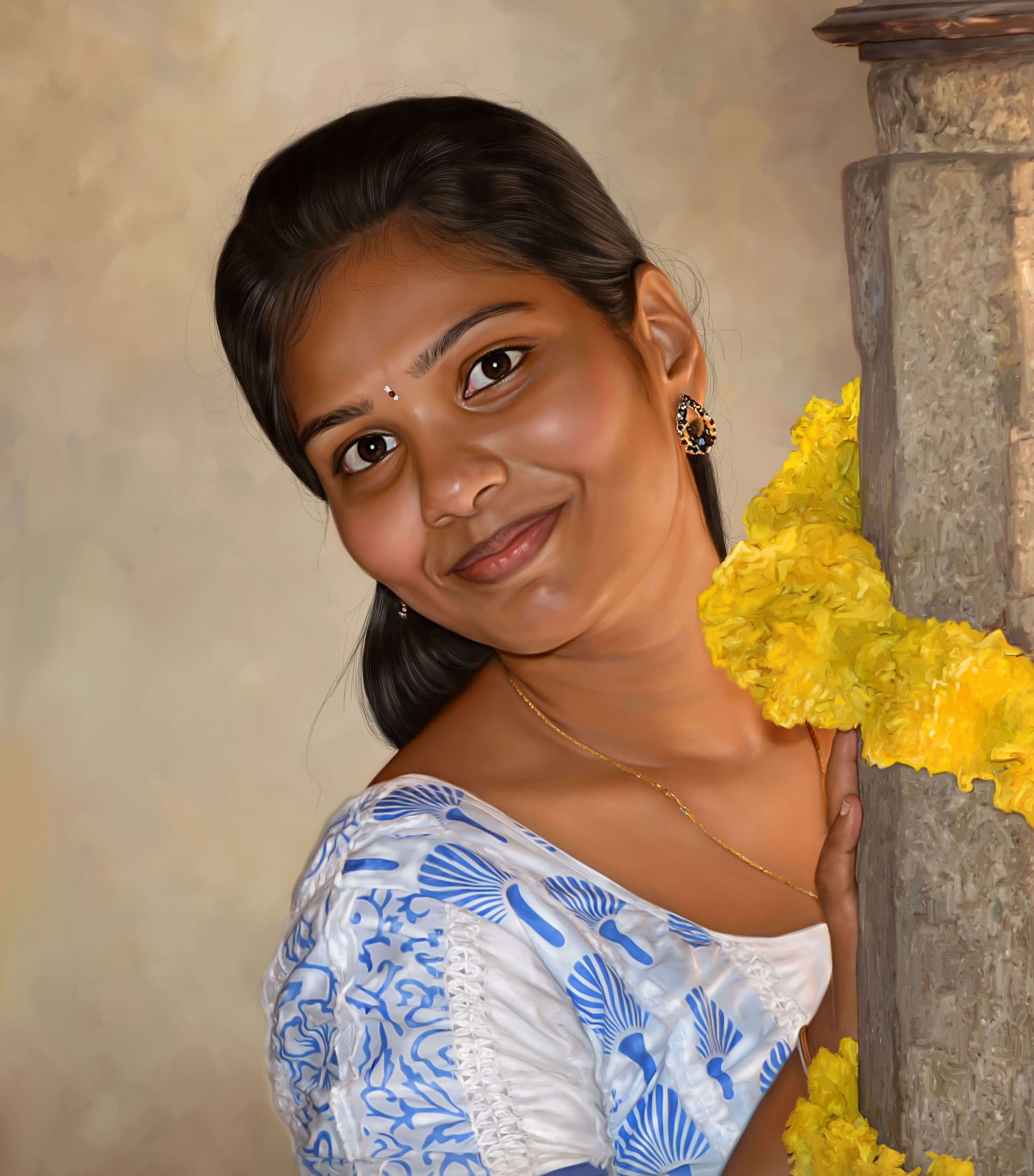 Young Lady Digital Painting by Oilpixel