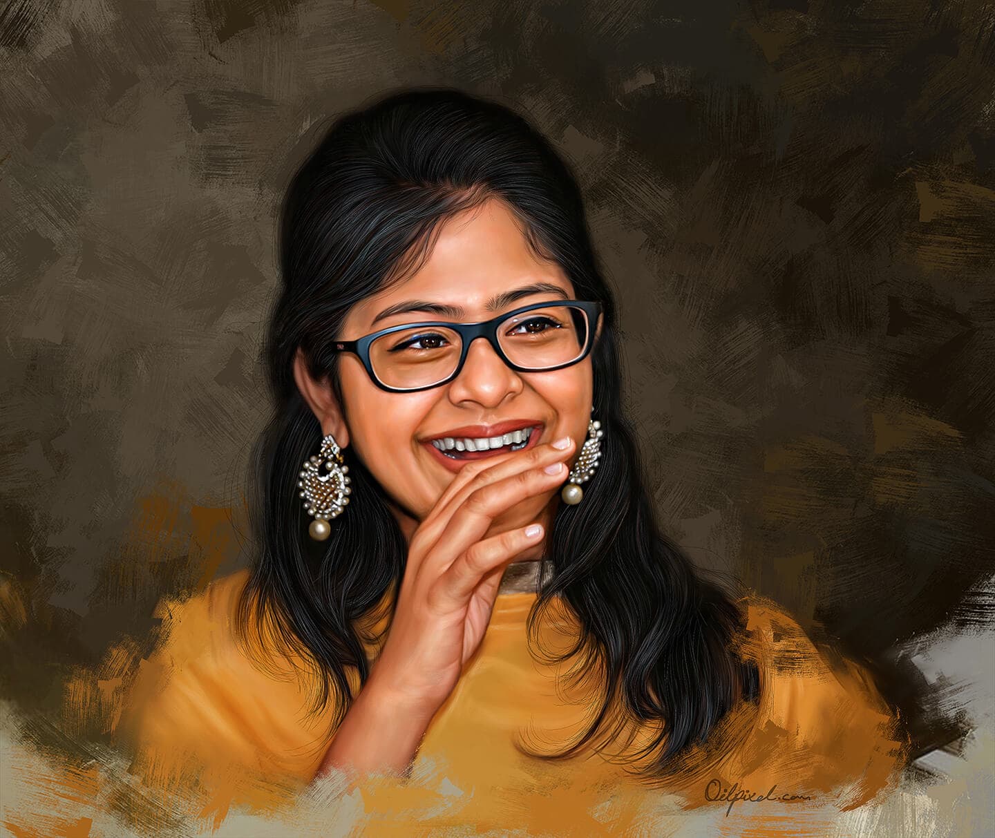 Self Digital Portrait Painting by Oilpixel