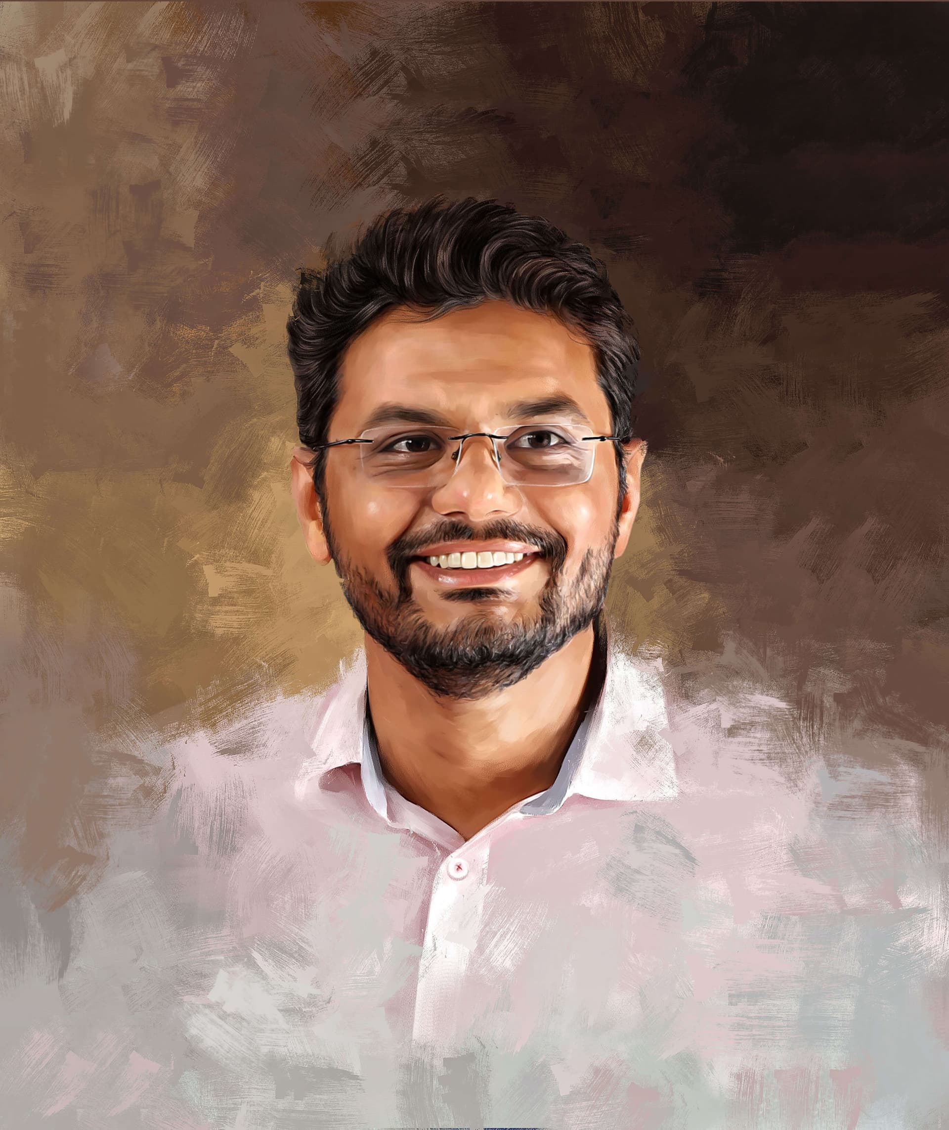 Self Digital Portrait Painting by Oilpixel