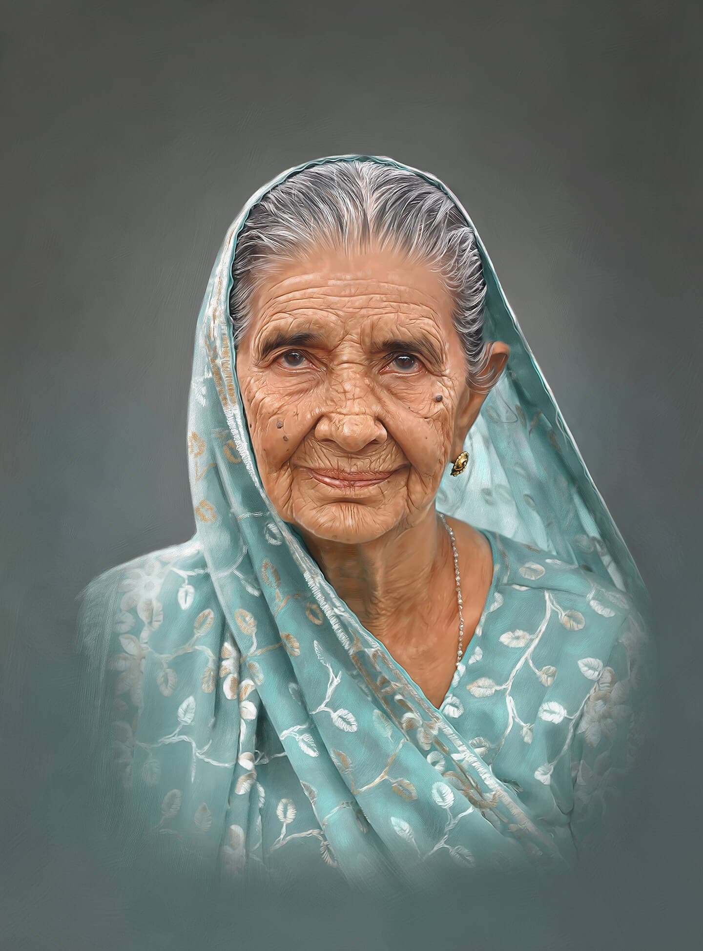 Self Digital Portrait Painting by Oilpixel