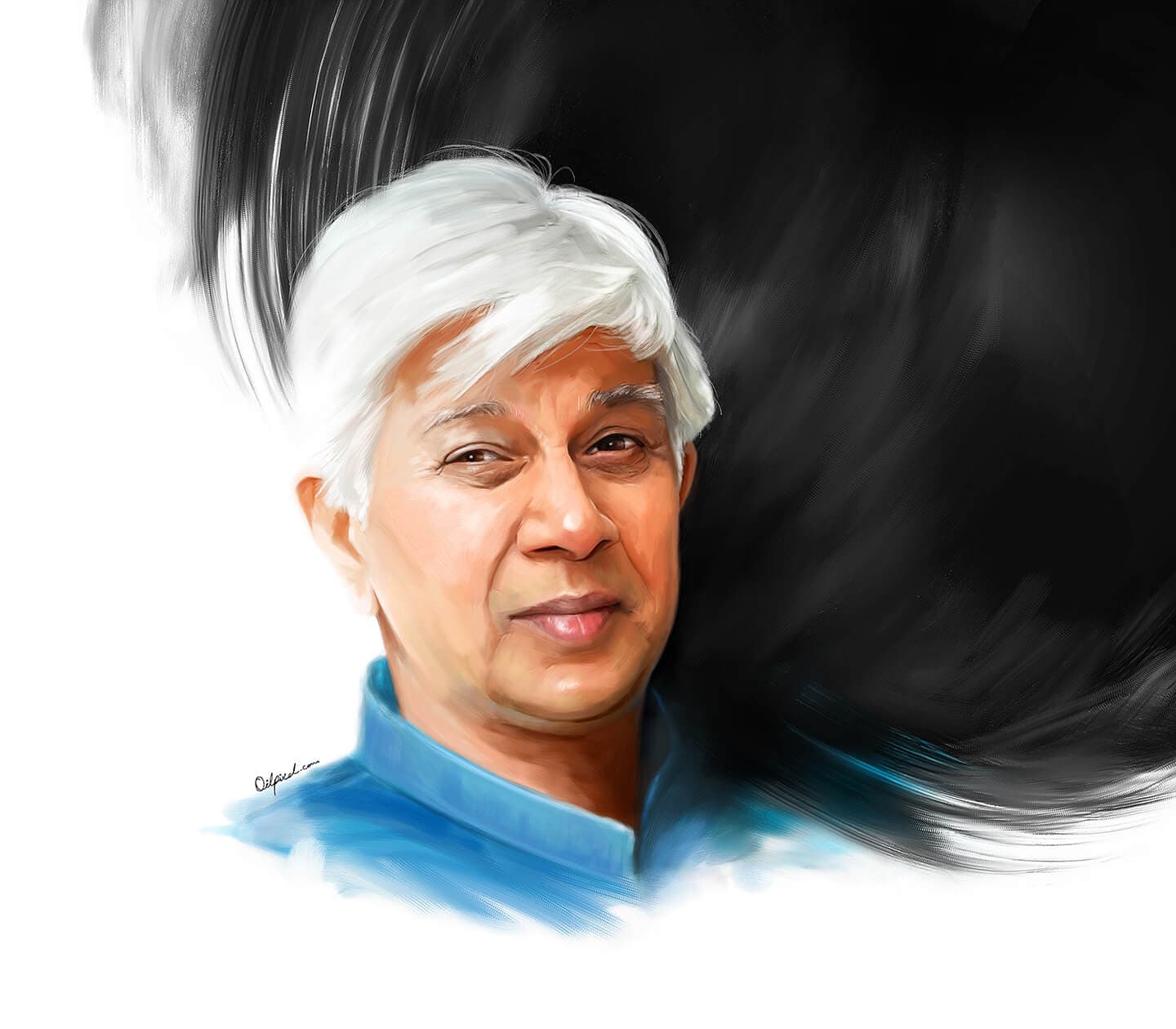 Self Digital Portrait Painting by Oilpixel