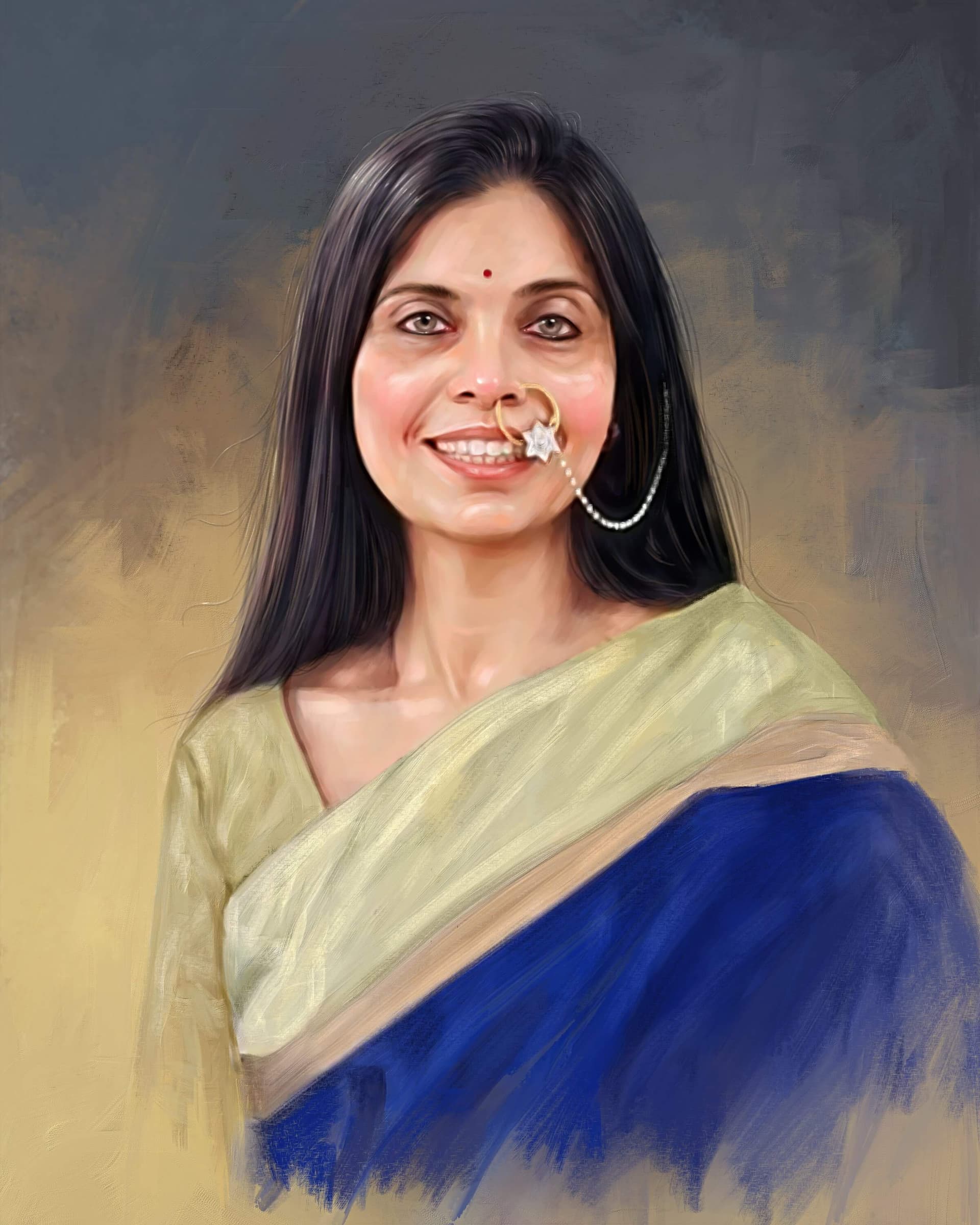 Self Digital Portrait Painting of Arpi by Oilpixel