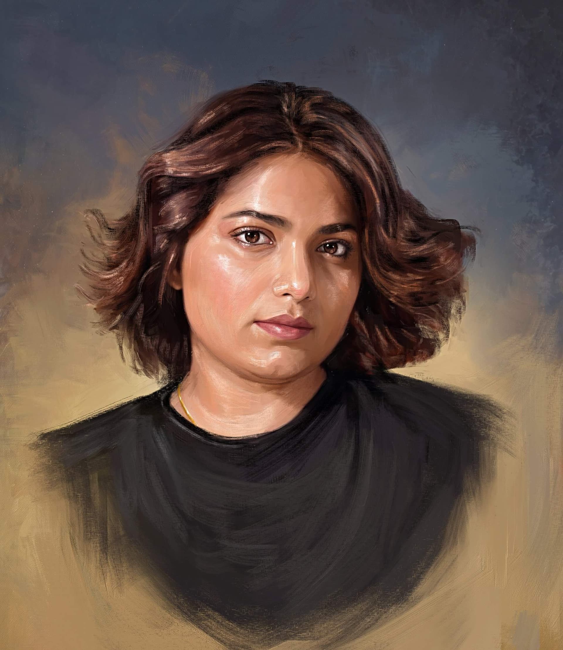 Self Digital Portrait Painting by Oilpixel