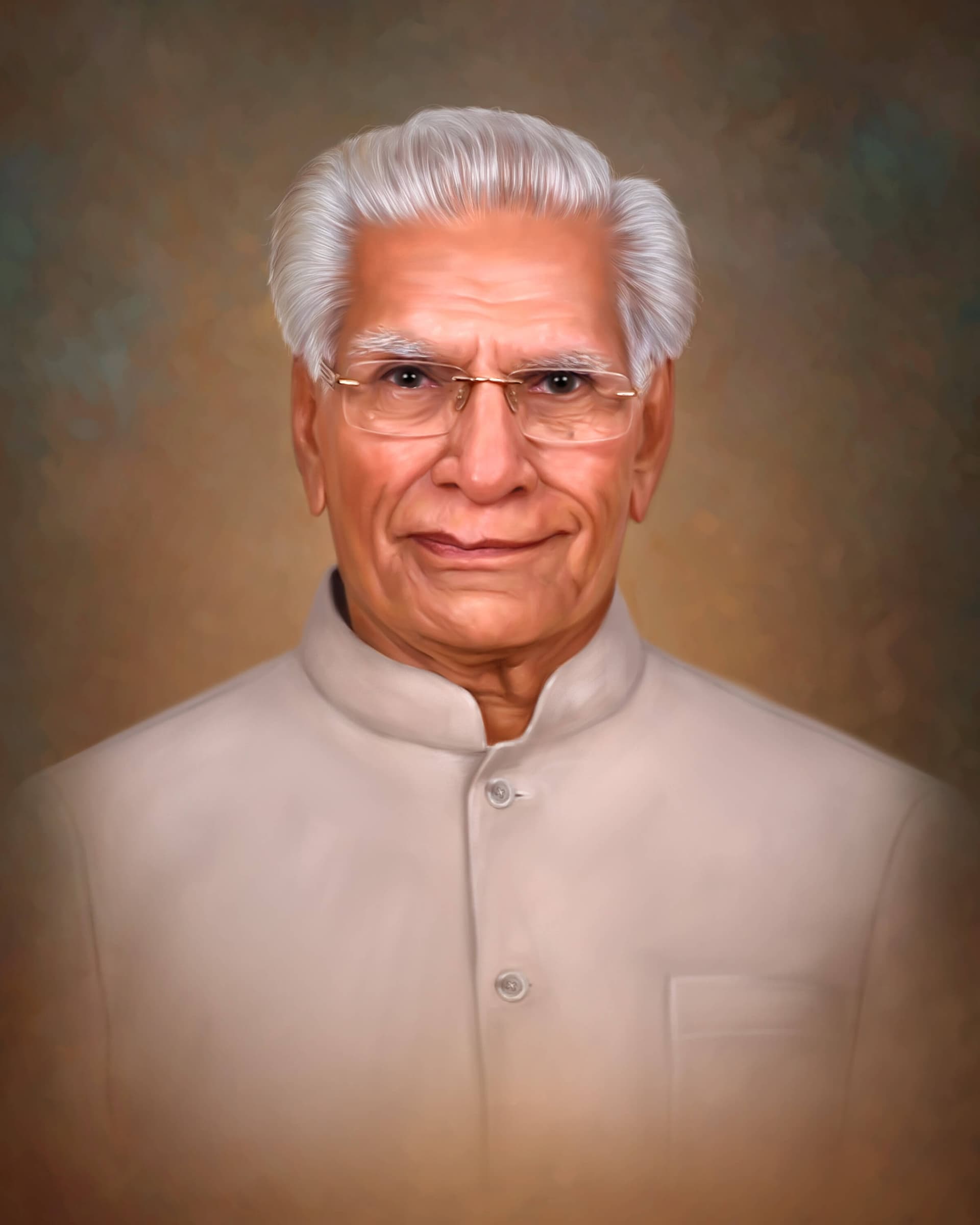 Canvas portrait painting of Grandfather by Oilpixel