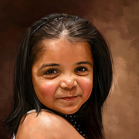 Kid Digital Portrait Painting by Oilpixel