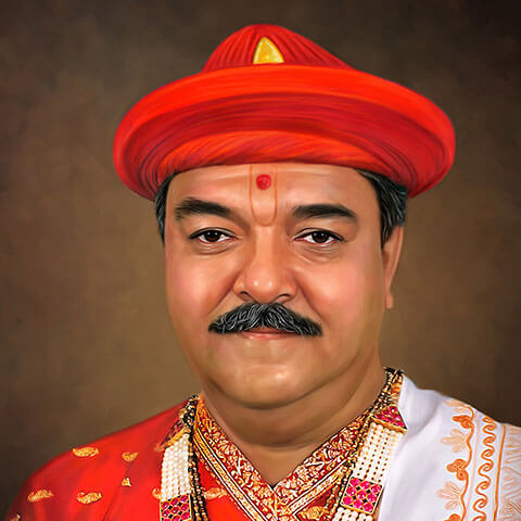Self Digital Portrait Painting of Piyush Boghani by Oilpixel