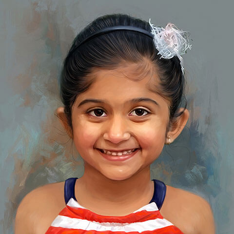 Kid Digital Portrait Painting by Oilpixel