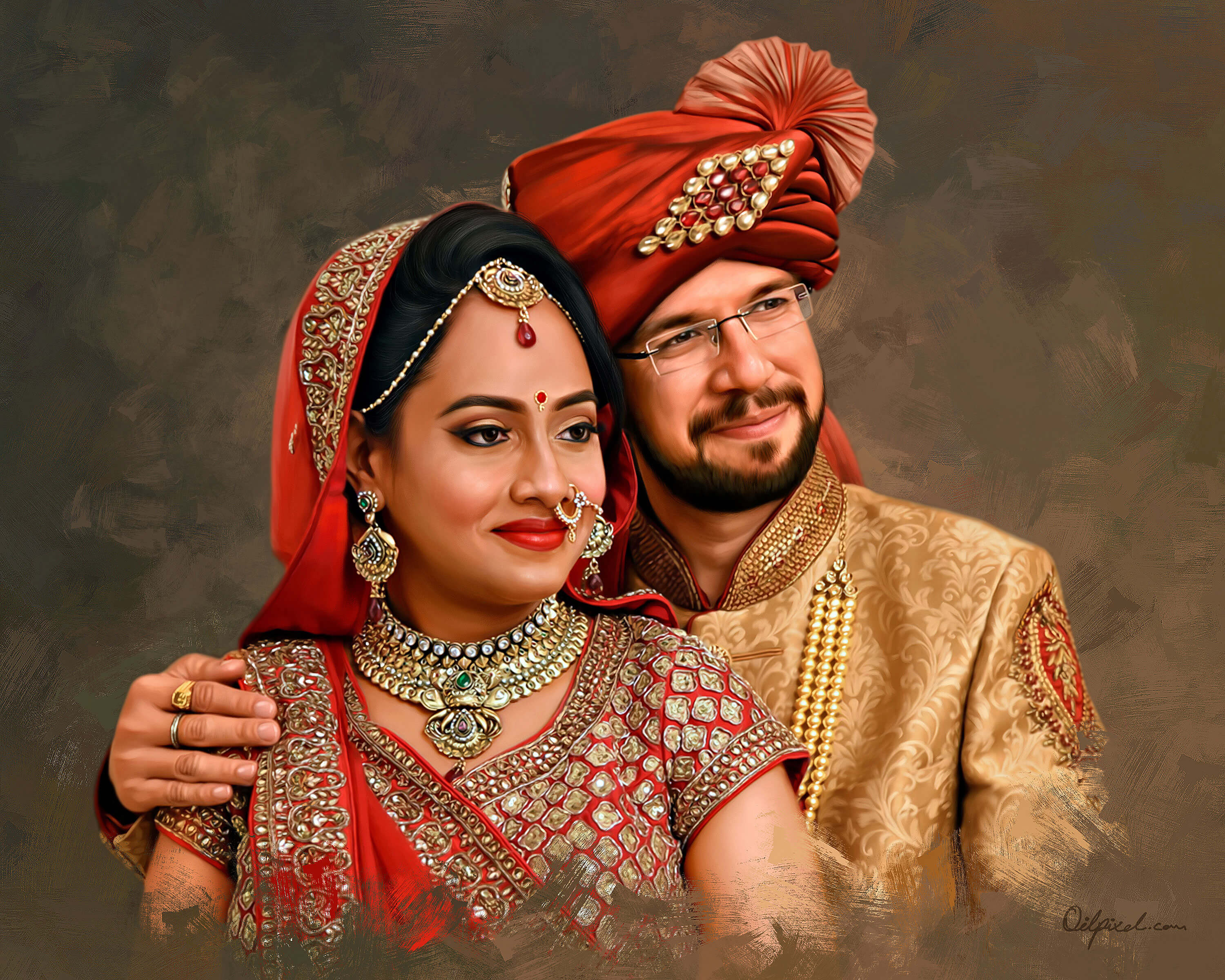 Marriage Couple Portrait Order Online Oilpixel.