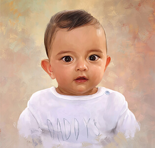 Small Kid Digital Portrait Painting by Oilpixel