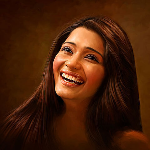 Self Digital Portrait Painting of Bhakti Kubavat by Oilpixel