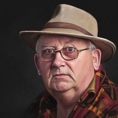 Self Digital Portrait Painting by Oilpixel