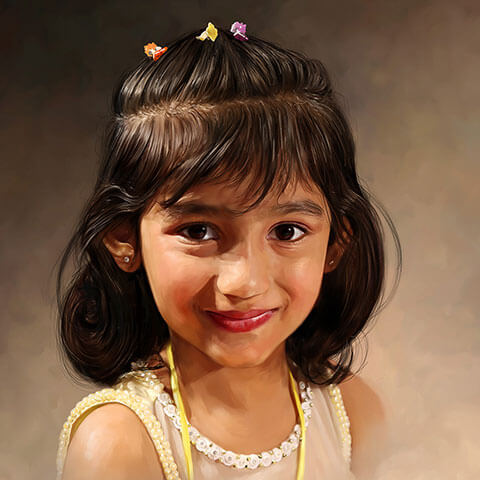 Kid Digital Portrait Painting by Oilpixel