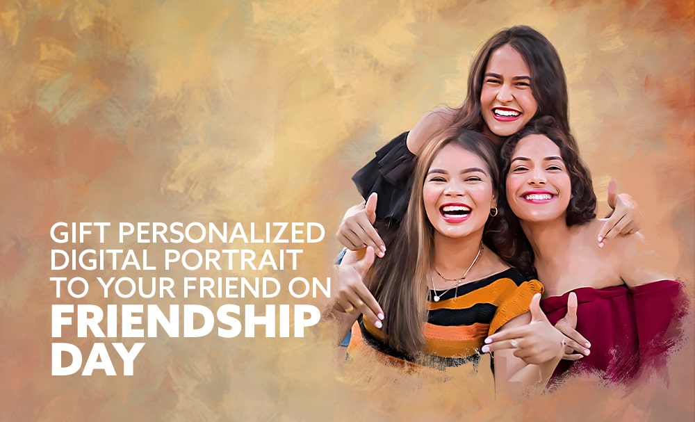 Gift personalized Digital Portrait to your friend on Friendship Day!