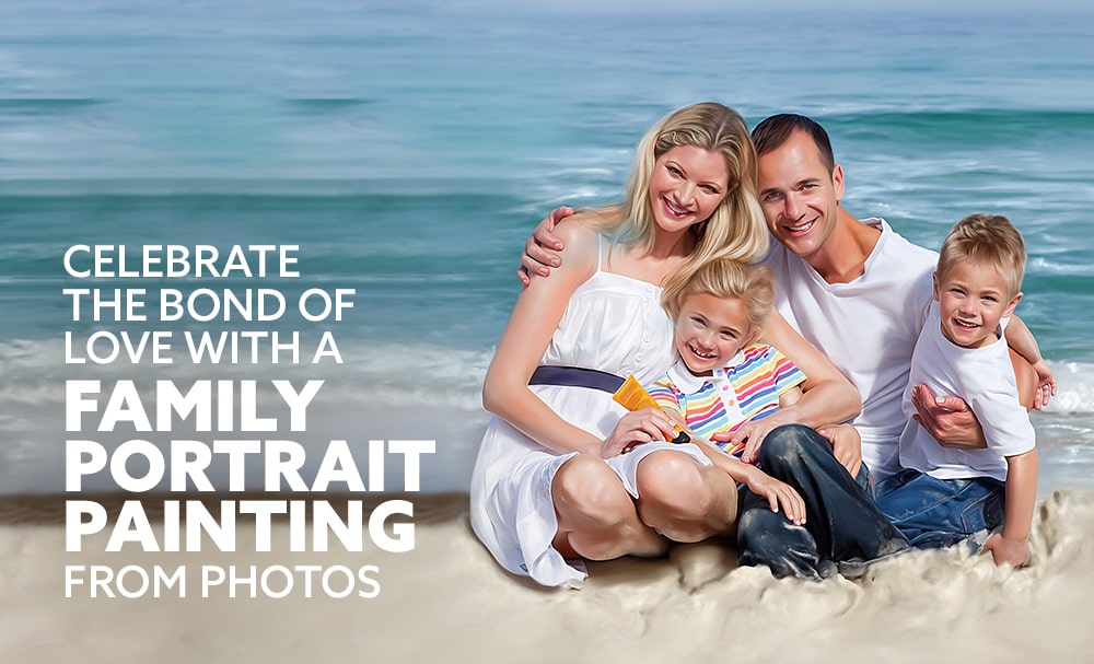 Celebrate the bond of love with a Family Portrait Painting from Photos