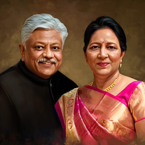 Digital painting anniversary gift for parents 