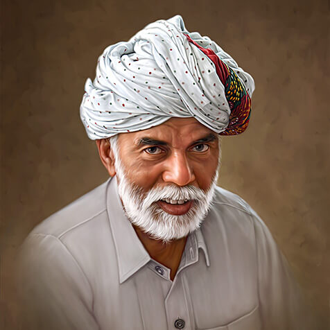 Old Man with a turban oil painting by Oilpixel
