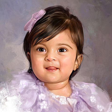Smiling cute girl Digital Oil painting