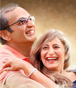 Portrait of Two Happy Couples by Oilpixel